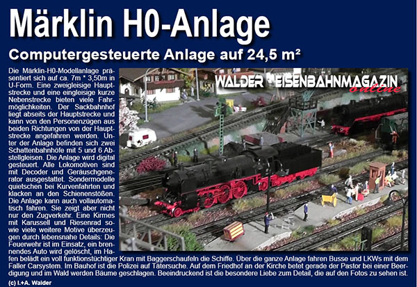 Eisenbahnmagazin Modelleisenbahnanlage 24,5 m² H0-Märklin