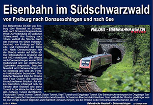 Eisenbahnmagazin Höllentalbahn und 3 Seenbahn im Scharzwald
