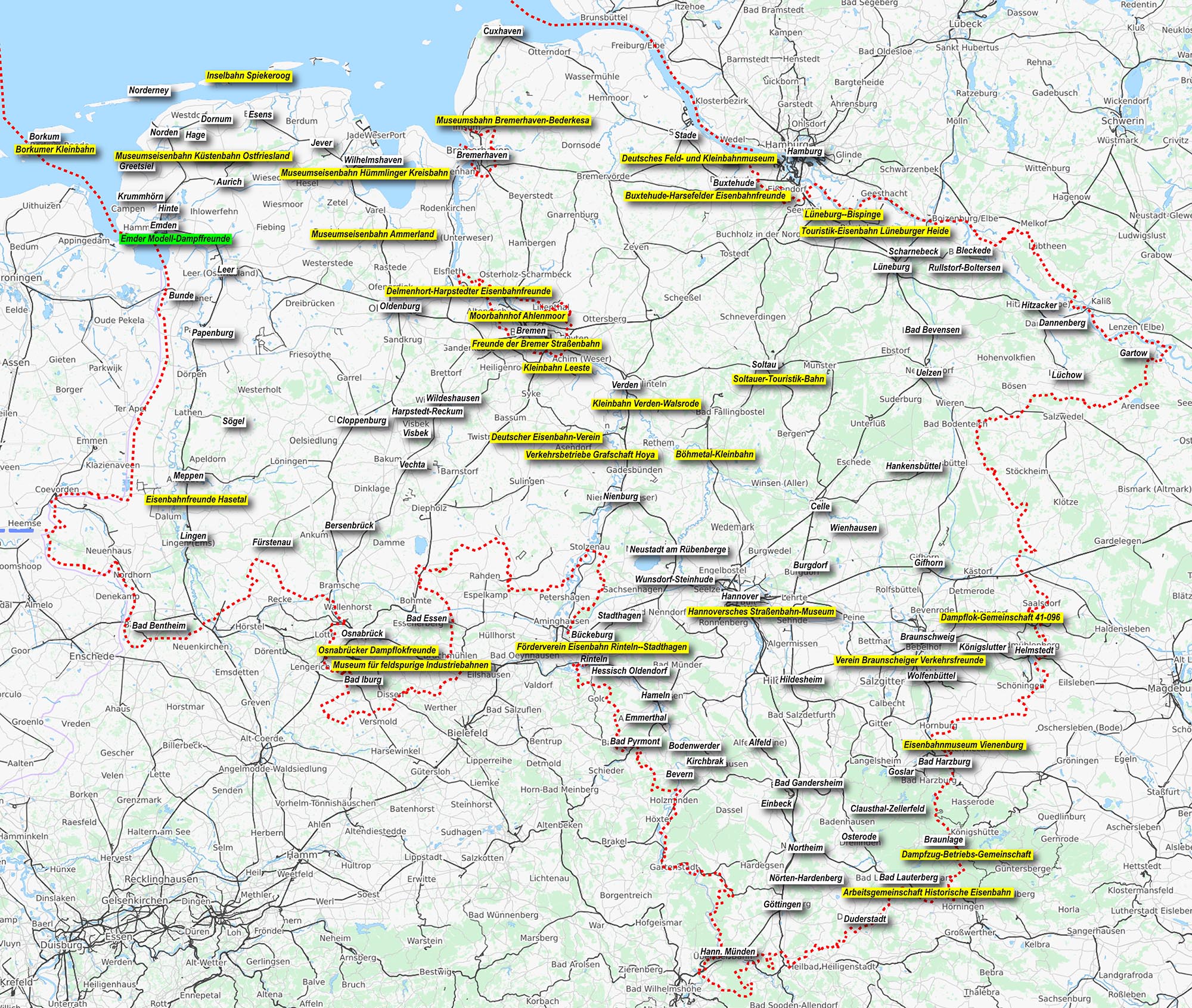 Bahnatlas Niedersachsen - Bremen